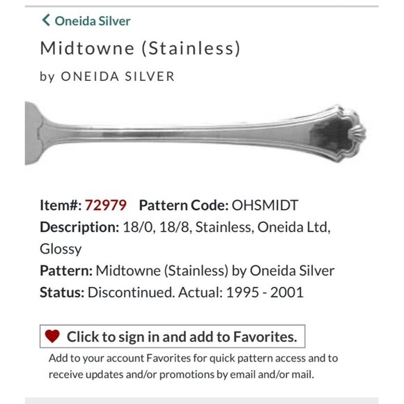 Oneida Silver Midtown Stainless Steel salad Fork Set Of 4 Glossy Finish 18/0 Fla - Picture 1 of 4